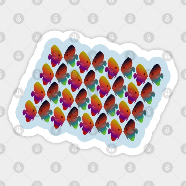 Tropical Fish Pattern Sticker by Davey's Designs